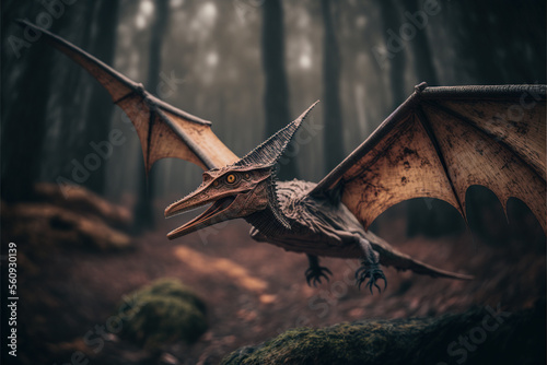 Pterodactyl on the Hunt Generative AI photo