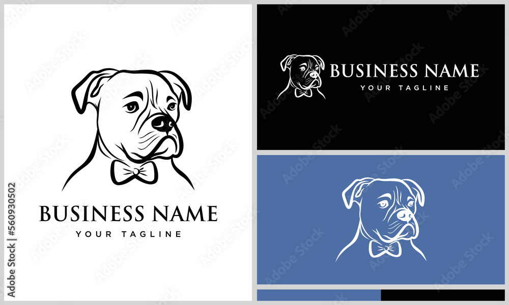 line art bulldog logo template