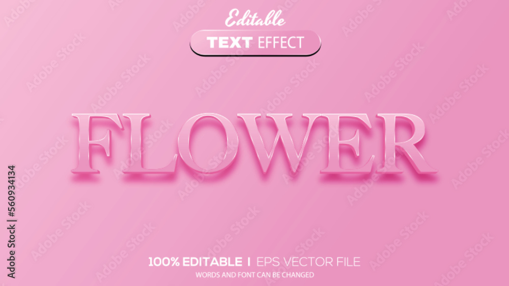3D editable text effect flower theme 3D editable text effect flower theme