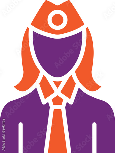 Air hostess Vector Icon Design Illustration