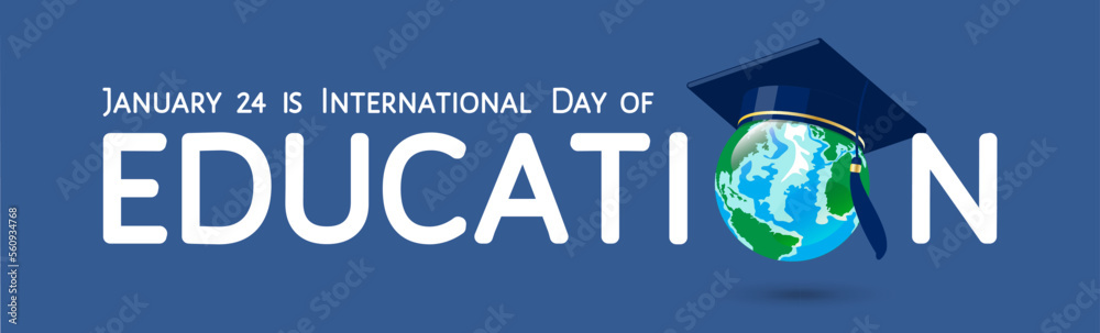 International day of Education on 24th of January greeting vector ...