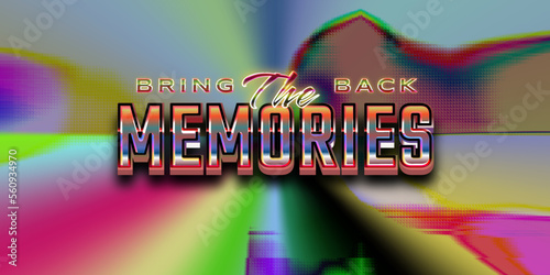 Bring back the memories editable text style effect in retro style theme ideal for poster, social media post and banner template promotion