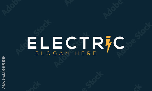 Electric Wordmark Logo Design Template Minimal Vector Logo Template.