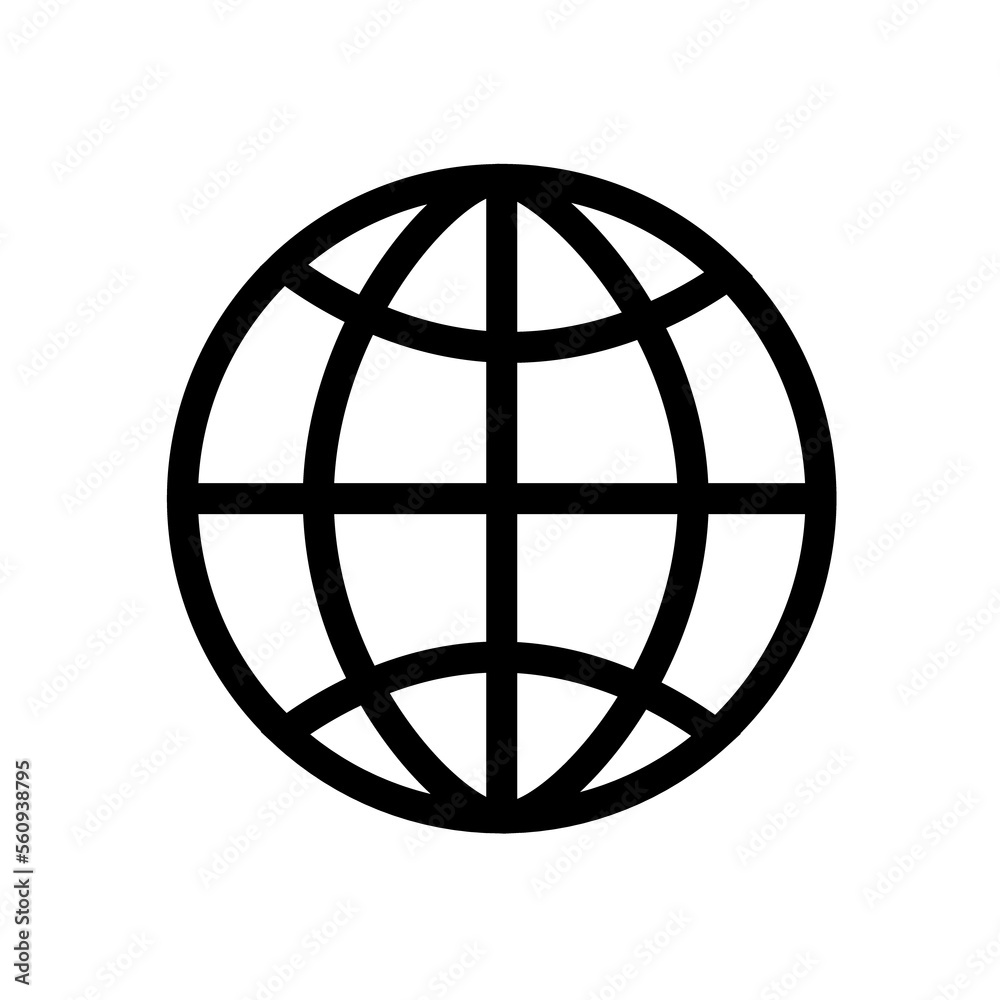Globe icon on a white background. Globe icon isolate on white background. Globe icon on a white background. Globe icon isolate on white background.