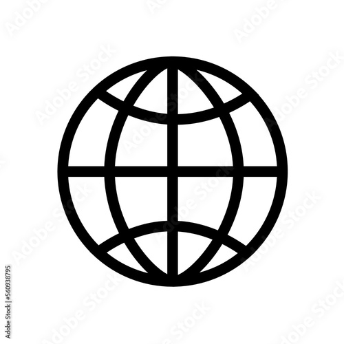 Globe icon on a white background. Globe icon isolate on white background.