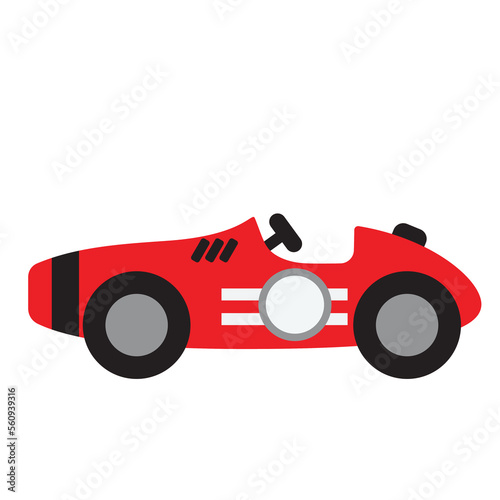 Retro race car vector cartoon illustration