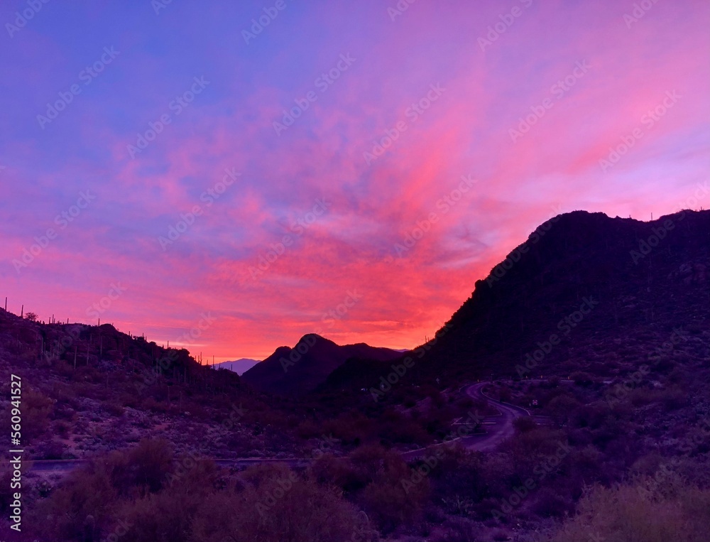 Sunrise over Gates Pass, Tucson, AZ