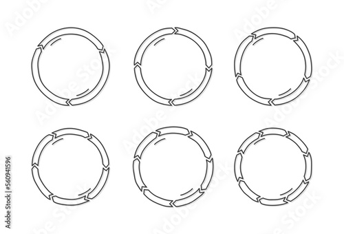 Hand drawn doodle circle arrows, doodle circle diagram