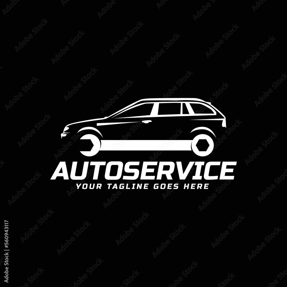 Auto service logo sign template design vector
