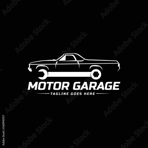 Motor garage logo sign template design vector