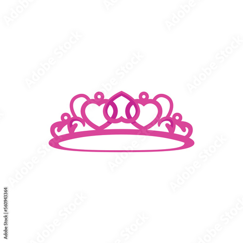 Pink diadem tiara crown monarchy illustration