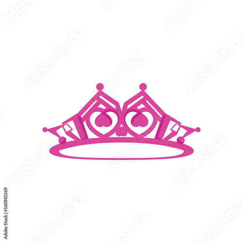 Pink diadem tiara crown monarchy isolated