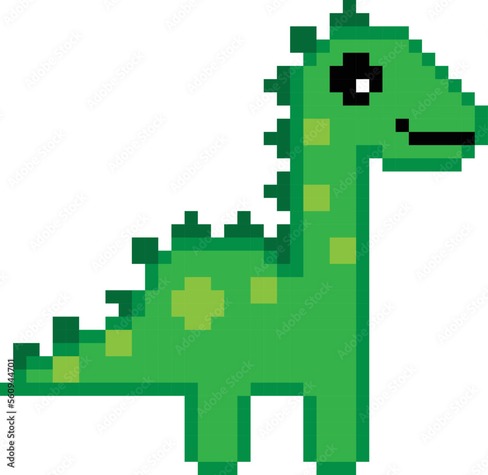 Dinosaur pixel art vector image or illustration