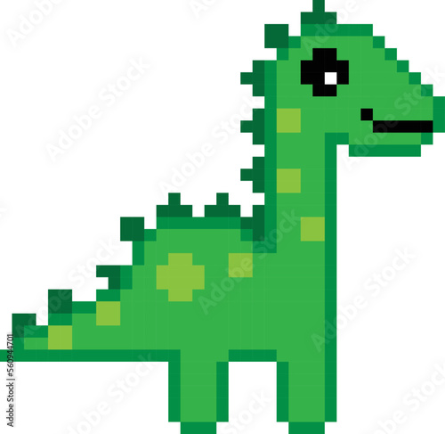 Dinosaur pixel art vector image or illustration