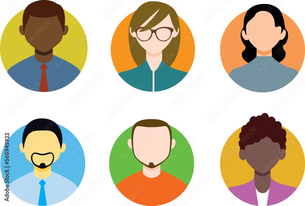 Avatar profile picture icon set including male and female. Vector illustration. Avatar profile picture icon set including male and female. Vector illustration.