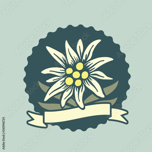 edelweiss flower symbol sign alpinism alps logo	