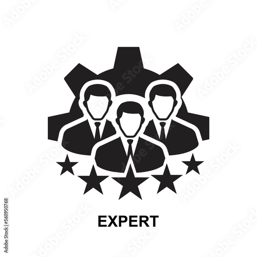 Expert icon. Business person skill expert isolated on white background vector illustration.
