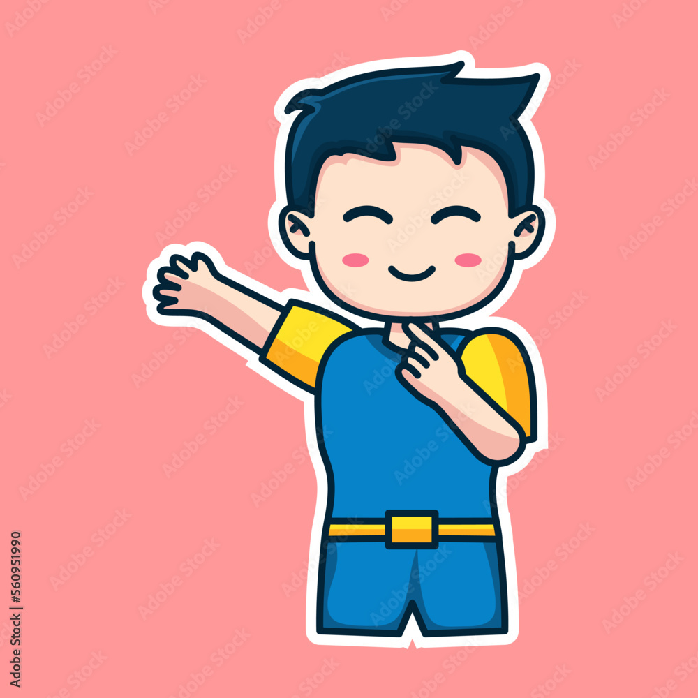 Boy expression cute sticker illustration Boy expression cute sticker illustration
