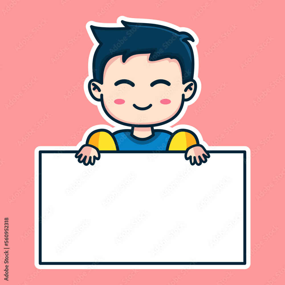Boy expression cute sticker illustration Boy expression cute sticker illustration