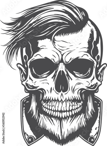 skull hipster barber hair
