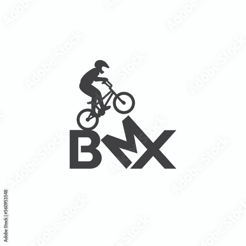 illustration of bmx bike, sport, vector art.