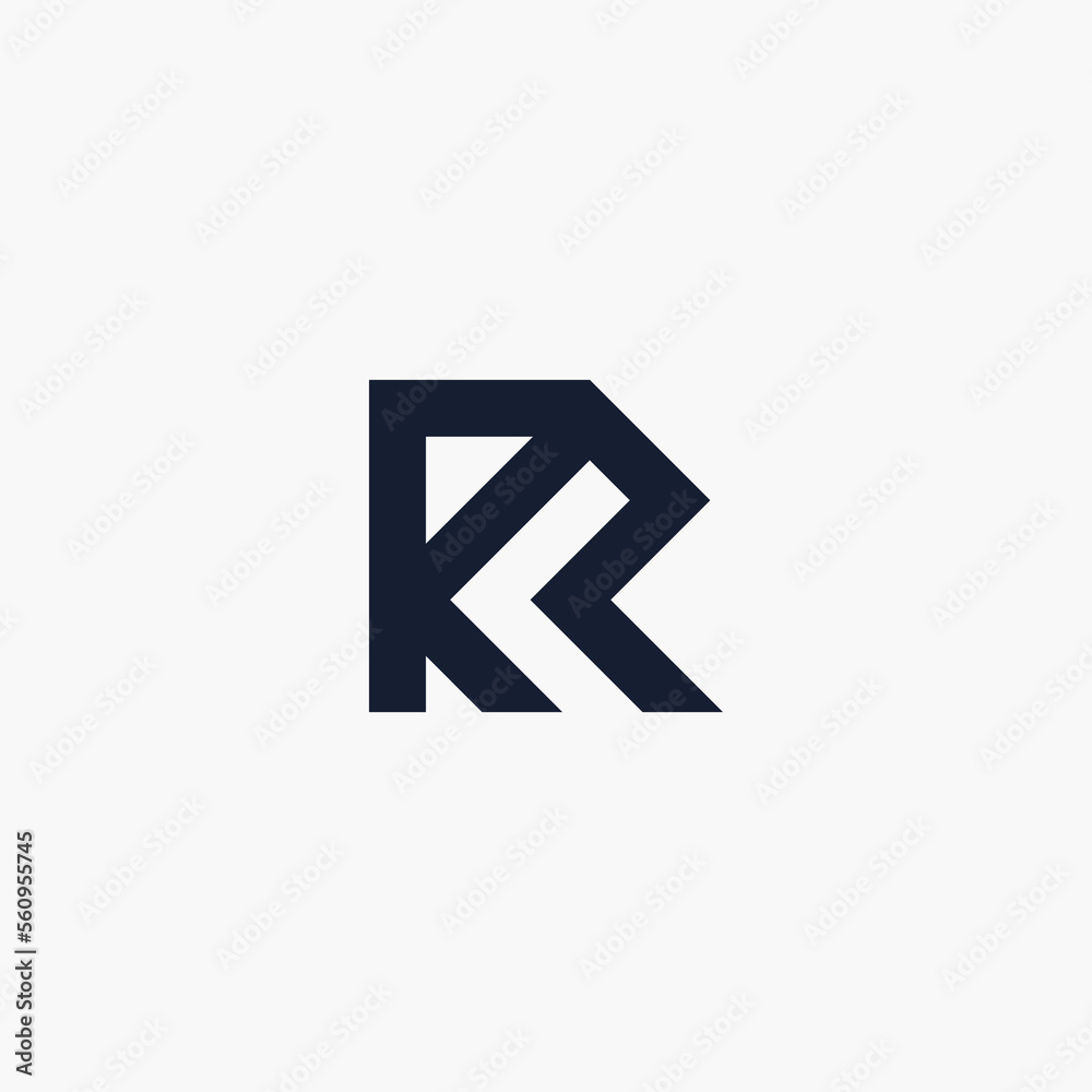 KR initial monogram vector icon illustration KR initial monogram vector icon illustration