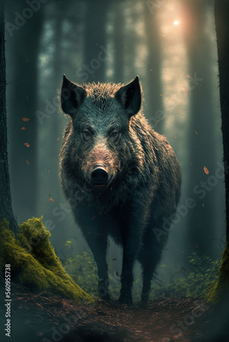 Wildschwein im Wald - Ai generiert © Sarah