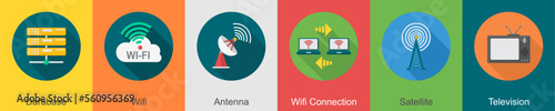 A set of 6 communication icons as 
