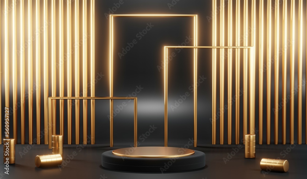 3D rendering of black podium background for black friday product on podium 3D rendering of black podium background for black friday product on podium