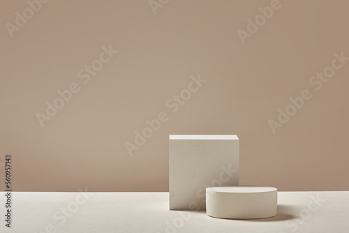 Wallpaper Mural geometric podiums on cream background Torontodigital.ca