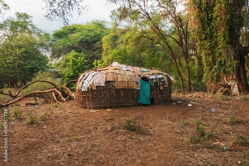 A traditional samburu tribe manyatta house at Ngurunit, Marsabit County, Kenya