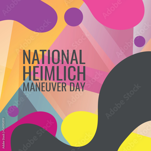 NATIONAL HEIMLICH MANEUVER DAY. Design suitable for greeting card poster and banner