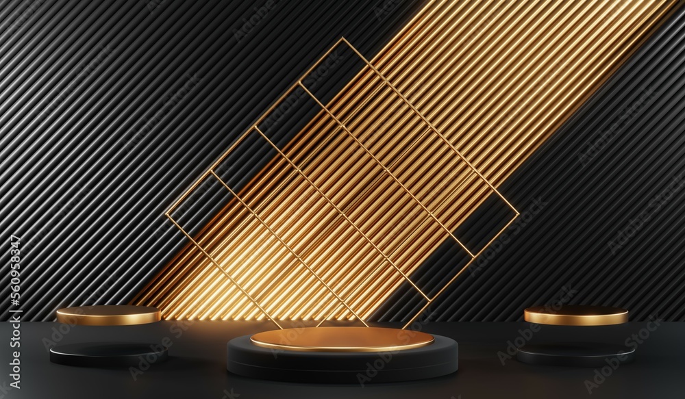3D rendering of black podium background for black friday product on podium 3D rendering of black podium background for black friday product on podium