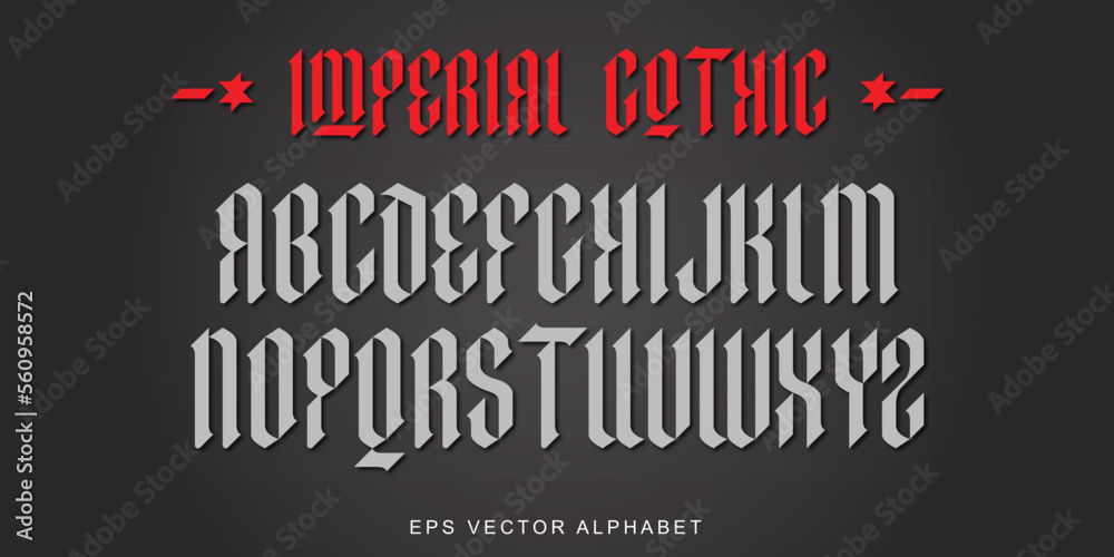 Imperial Gothic Blackletter Alphabet Font