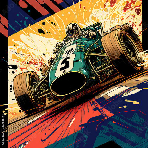 Comic style race car design