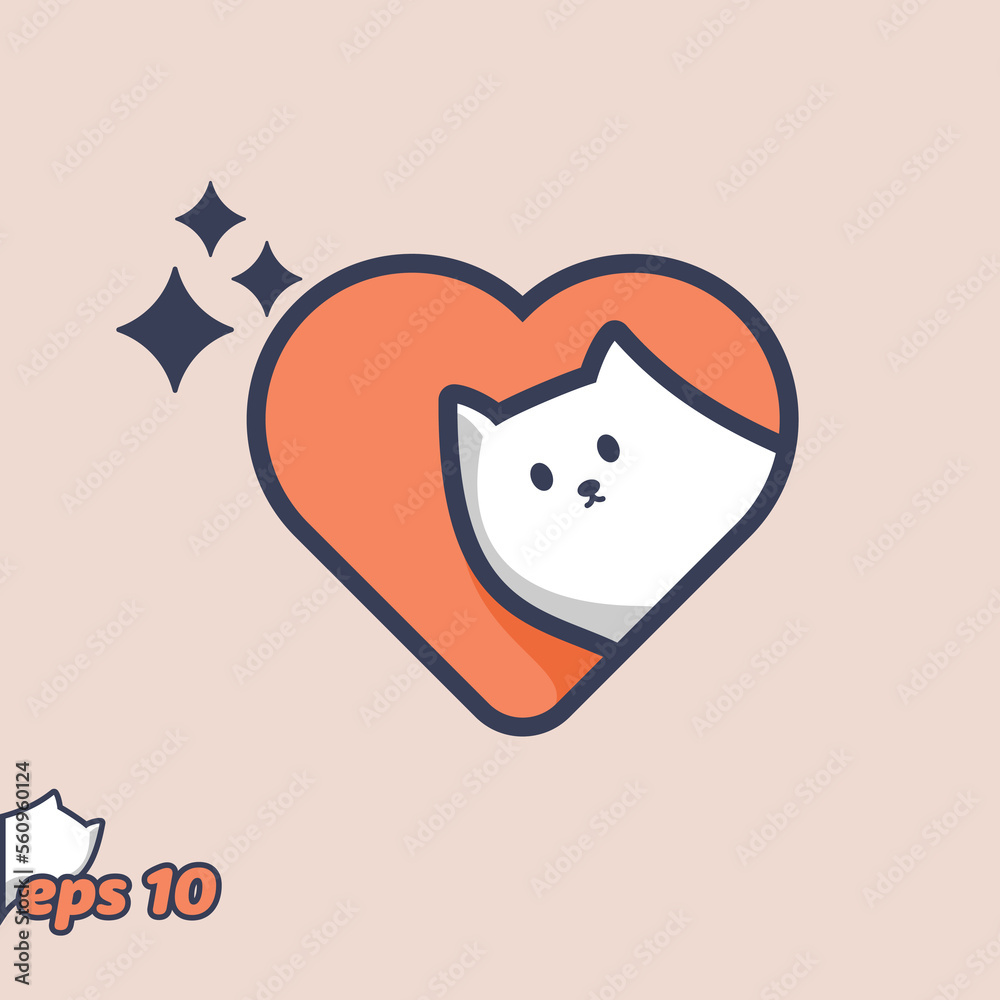 Peeking Cat Love Icon Peeking Cat Love Icon
