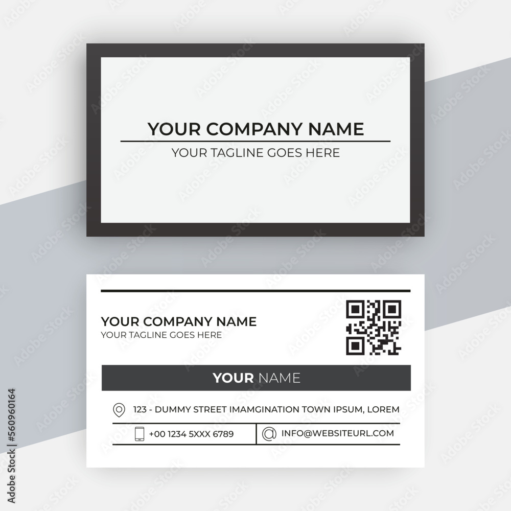 black and white simple business card template