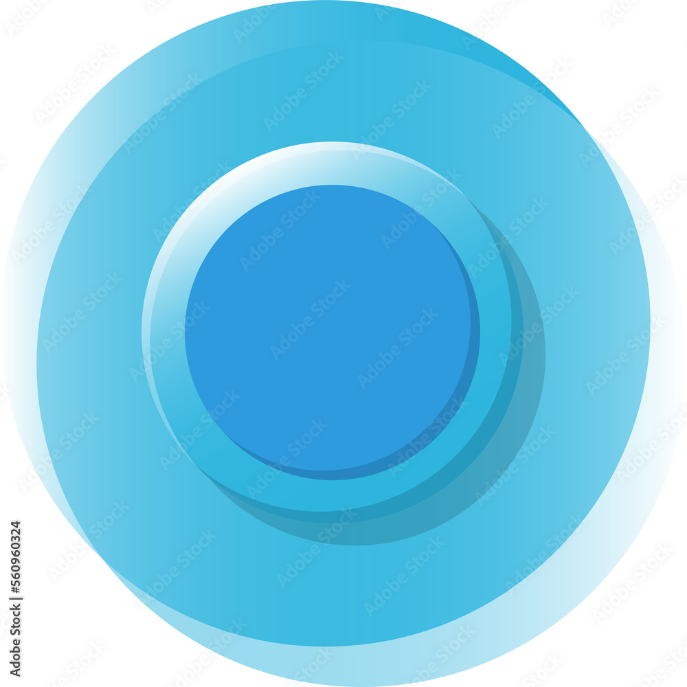 Blue technological sense circle button, round logo, vector