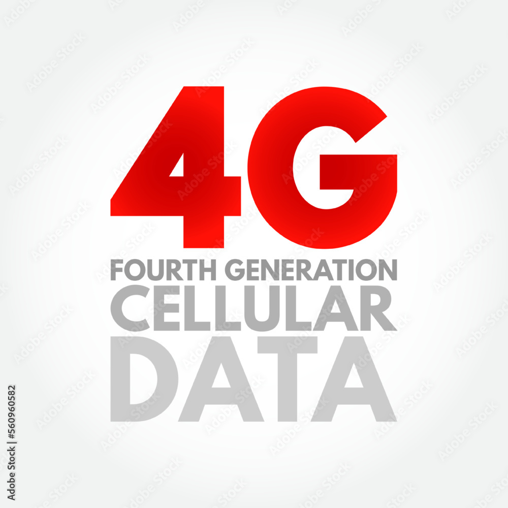 4G - fourth generation cellular data text, technology concept background 4G - fourth generation cellular data text, technology concept background