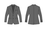 Suit  jacket vector template illustration | gray