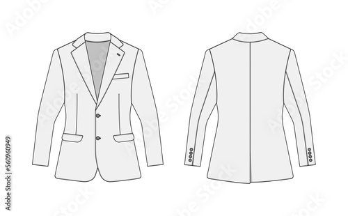 Suit  jacket vector template illustration | white