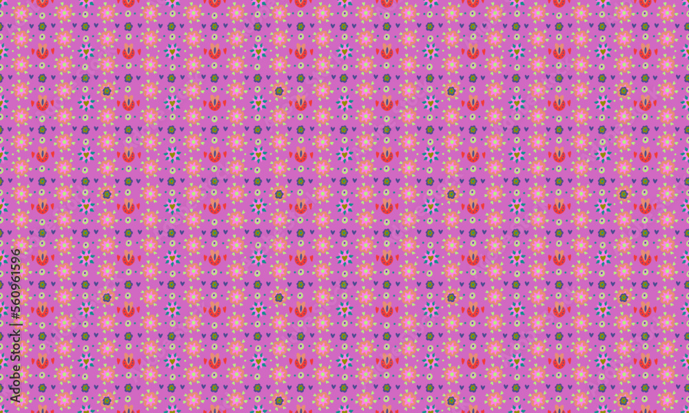 Seamless floral female pattern. Small pink and red flowers on purple brown background.  Wrapping and gift paper. Women apparel and bed linen textile. 
