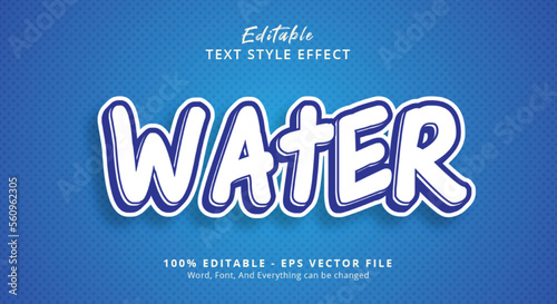 Editable text effect  Blue Water text on headline poster style effect
