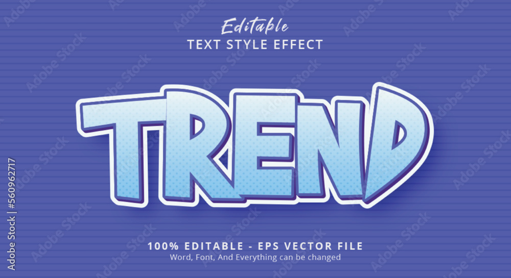 Blue Trend text style effect, editable text effect