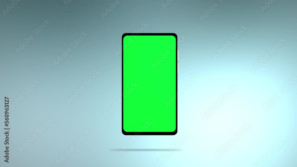 Smartphone with green screen isolated on white background. 4K animation with mobile phone mockup and motion zoom effect Smartphone with green screen isolated on white background. 4K animation with mobile phone mockup and motion zoom effect