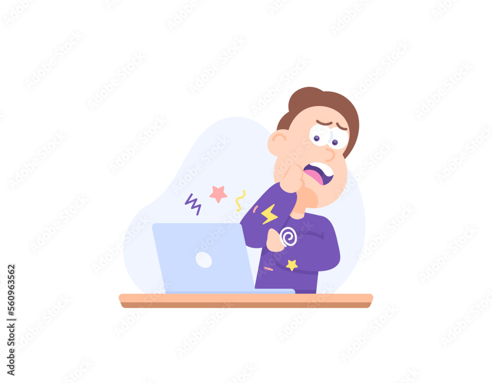 customer complain. a freelancer who gets scolded by his customer. a customer service staff can not stand the insults and complaints from clients. illustration concept design. graphic elements customer complain. a freelancer who gets scolded by his customer. a customer service staff can not stand the insults and complaints from clients. illustration concept design. graphic elements