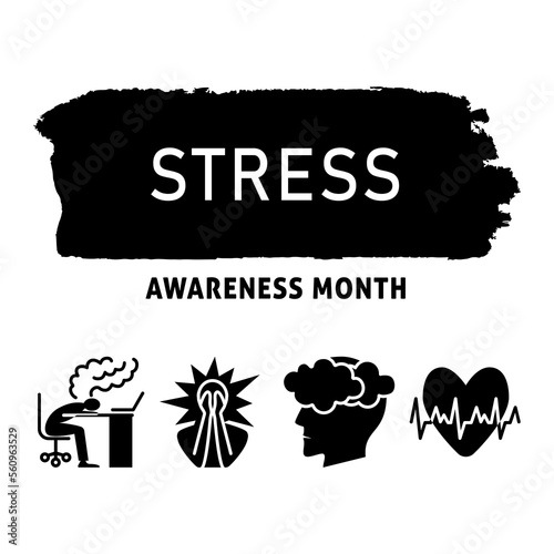 Stress awareness month banner with text