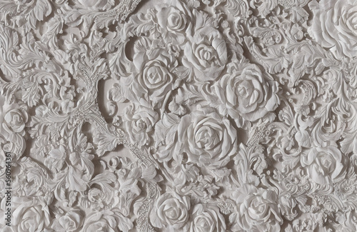 White wooden textures with carving and detailing - Elegant White Carving