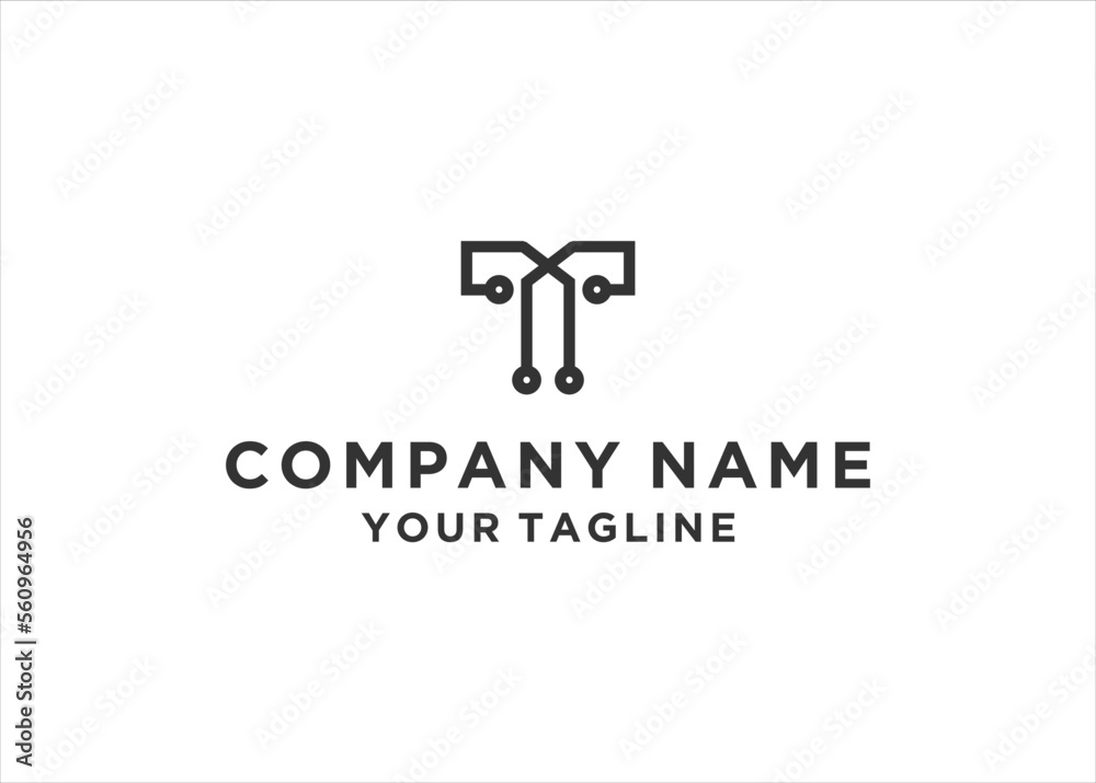 initial Letter T Logo Design Vector