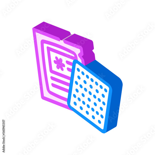 sterile gauze pads first aid isometric icon vector. sterile gauze pads first aid sign. isolated symbol illustration